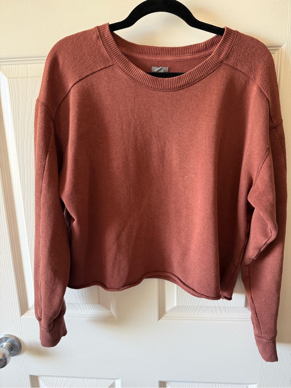 aerie Rust-Colored Cropped Sweatshirt